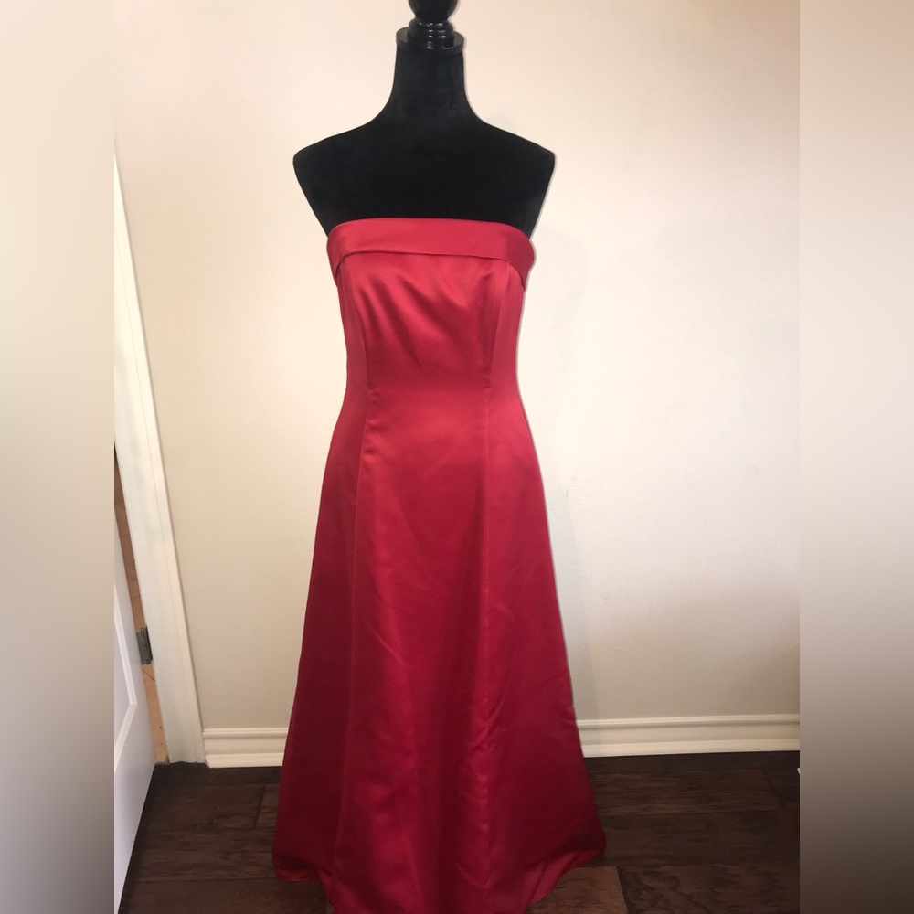 Stunning Red Satin Dress with Wrap - Size 7/8
